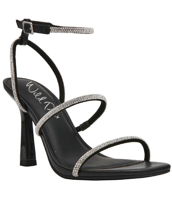 ワイルド 二人組 レディース シューズ サンダル Wild Pair Women\u0027s Louudd Open Toevening Sandals Black Bling 黒いこと