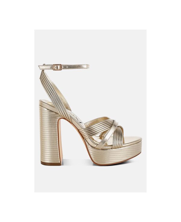 ロンドンラグ レディース シューズ サンダル トール アンクル 踵 London Rag Women\u0027socialite Metallic Ankle Strap Heel Sandals Gold metallic faux leather ゴールド