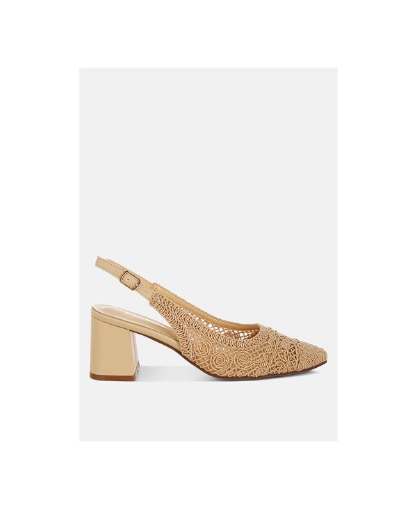ロンドンラグ レディース シューズ サンダル London Rag Womens Tolina Woven Design Slingback Sandals Beige knitted textile ベージュ