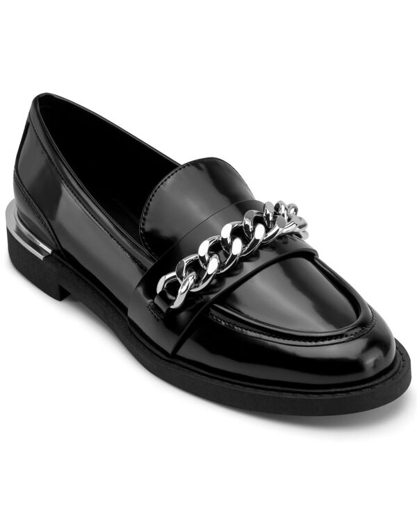 ダナ キャラン ニューヨーク州 レディース シューズ スリッポン・ローファー DKNY Women\u0027s Ryleigh Chain Slip-On Loafers Black 黒いこと