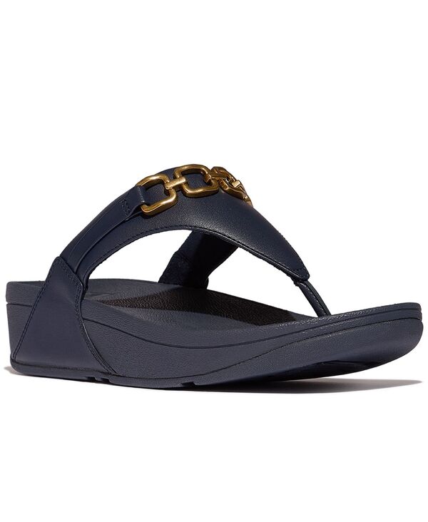 填まるフロップ レディース シューズ サンダル FitFlop Women\u0027s Lulu Square-Chain Wedge Sandals Midnight Navy 米国海軍