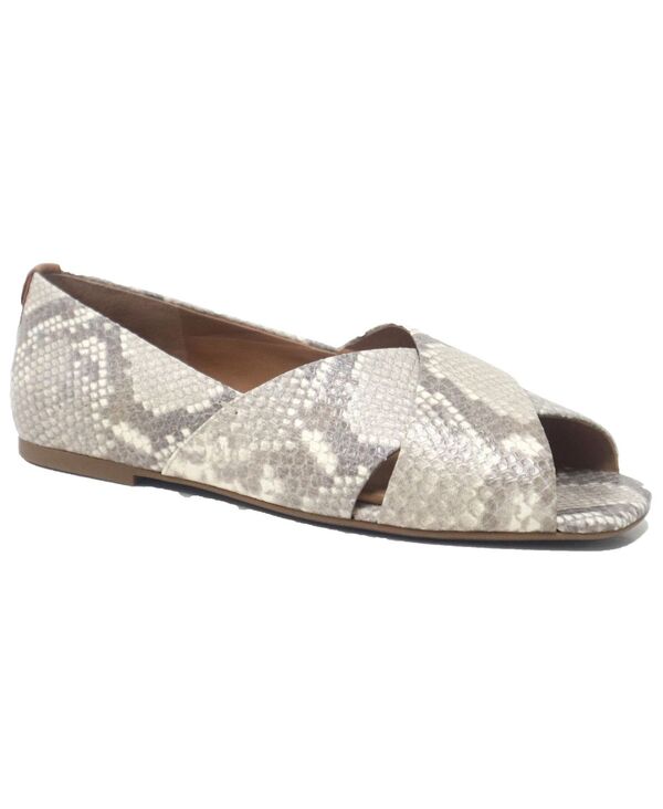 ジェントルソウルズ レディース シューズ パンプス Gentle Souls Women\u0027s Whoebe Criss-Cross Open Toe Flats Taupe Snake トープ