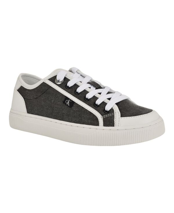 カルバンクライン レディース シューズ スニーカー レース Calvin Klein Women's Lorean Lace-Up Sneakers Black ブラック|ReVida 店