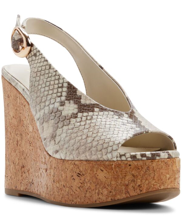 アルド レディース シューズ サンダル ALDO Women\u0027s Tatianah Slingback Wedge Sandals Embossed Snake Brown Multi 赤銅色