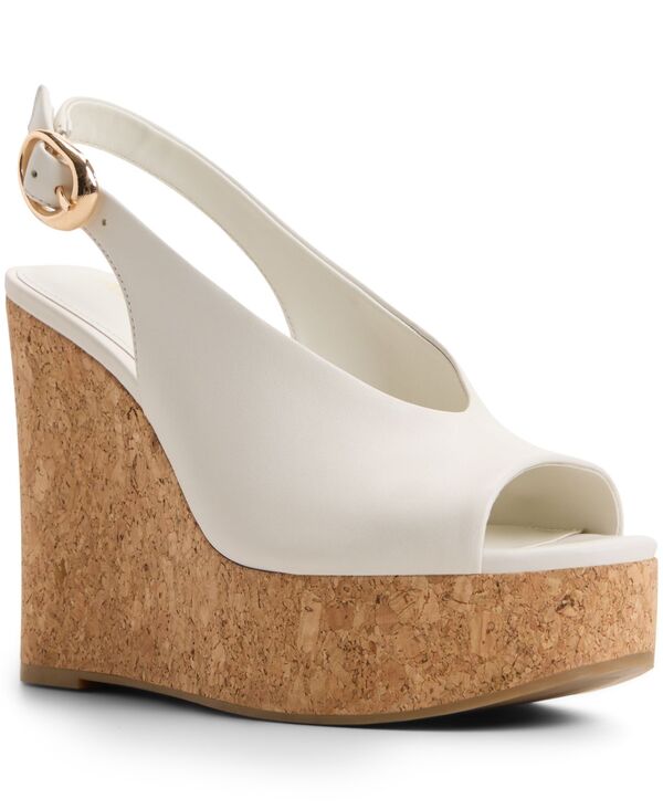 アルド レディース シューズ サンダル ALDO Women\u0027s Tatianah Slingback Wedge Sandals White Smooth/Bone 白いこと