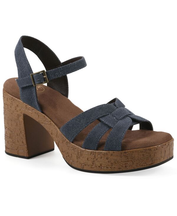 白いことお山 レディース シューズ サンダル プラットホーム White Mountain Women\u0027s Barista Platform Sandal Denim Blue ジーンズ