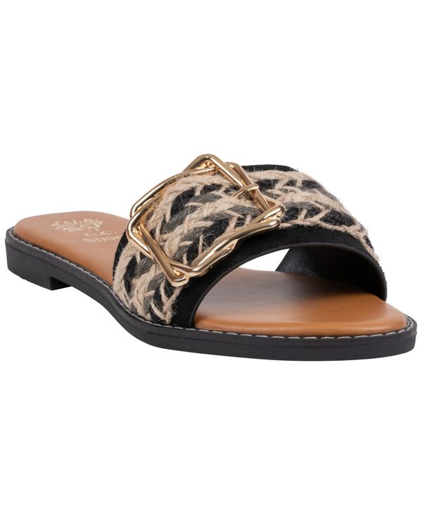 ジーシーシューズ レディース サンダル GC Shoes Women\u0027s Devon Grommetoe Loop Flat Sandals Black 黒いこと