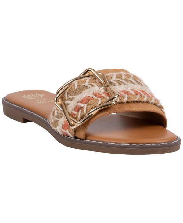 ジーシーシューズ レディース サンダル GC Shoes Women\u0027s Devon Grommetoe Loop Flat Sandals Tan タン