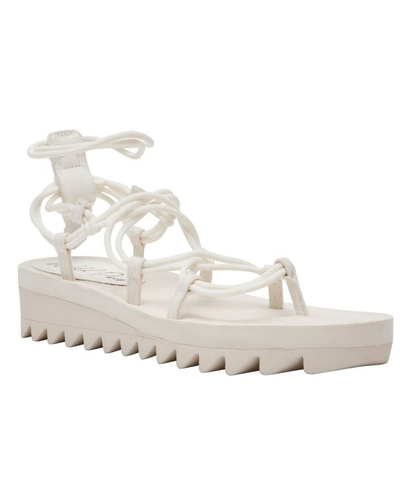 ワイルド ペアー レディース シューズ サンダル プラットフォーム レース Wild Pair Women's Kitkaa Platform Lace-Up Sandals White ホワイト｜ReVida 店