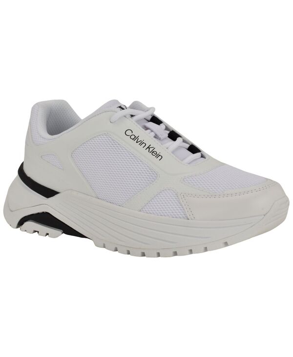 カルバンクライン レディース シューズ スニーカー レース Calvin Klein Women's Amyra Lace-Up Sneakers White/Black ホワイト｜ReVida 店