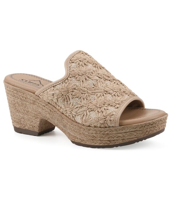 クリフバイホワイトマウンテン レディース シューズ サンダル Cliffs by White Mountain Women\u0027s Bizzie Wedge Sandals Natural Fabric