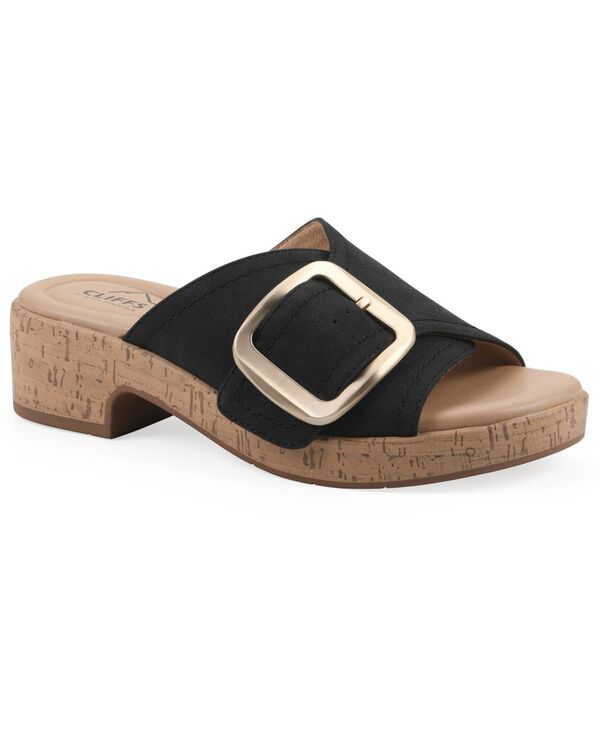 クリフバイホワイトマウンテン レディース シューズ サンダル 踵 Cliffs by White Mountain Women\u0027s Filipa Block Heel Sandals Black Nubuck 黒いこと