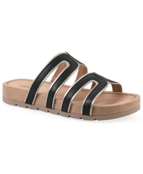 クリフバイホワイトマウンテン レディース シューズ サンダル Cliffs by White Mountain Women\u0027s Tinarose Slide Sandals Black Burnished Smooth 黒いこと