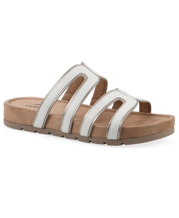 クリフバイホワイトマウンテン レディース シューズ サンダル Cliffs by White Mountain Women\u0027s Tinarose Slide Sandals White/Pale Gold 白いこと