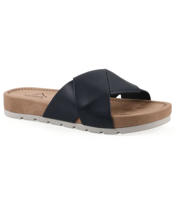 クリフバイホワイトマウンテン レディース シューズ サンダル Cliffs by White Mountain Women\u0027s Tincie Slide Sandals Navy Smooth 米国海軍