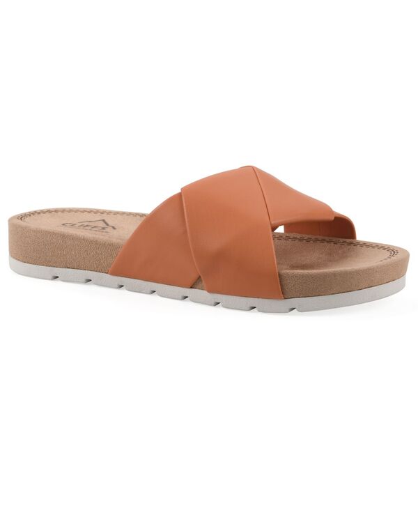 クリフバイホワイトマウンテン レディース シューズ サンダル Cliffs by White Mountain Women\u0027s Tincie Slide Sandals Orange Smooth オレンジ色