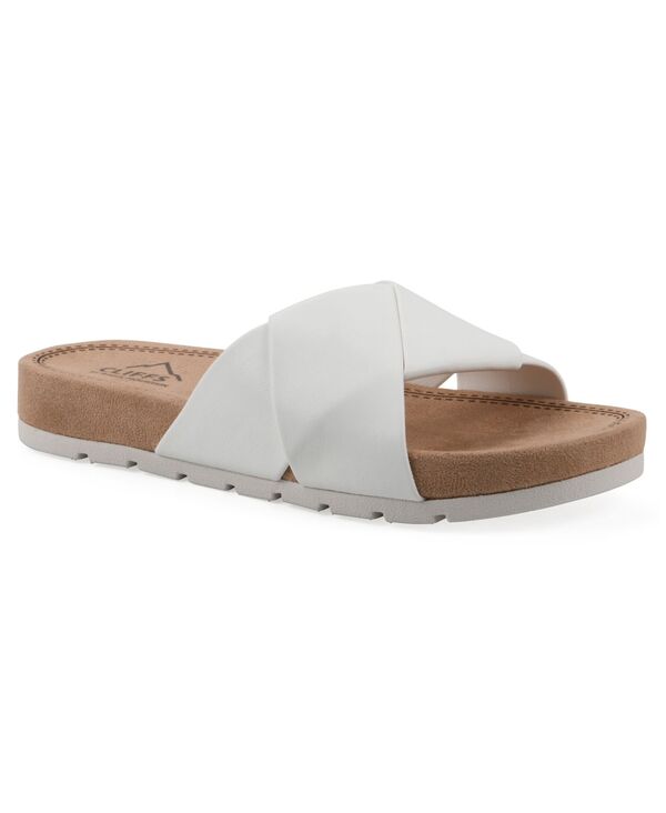 クリフバイホワイトマウンテン レディース シューズ サンダル Cliffs by White Mountain Women\u0027s Tincie Slide Sandals White Smooth 白いこと