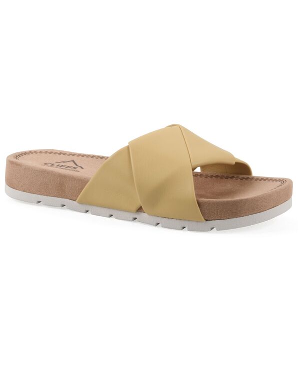 クリフバイホワイトマウンテン レディース シューズ サンダル Cliffs by White Mountain Women\u0027s Tincie Slide Sandals Yellow Smooth 黄色
