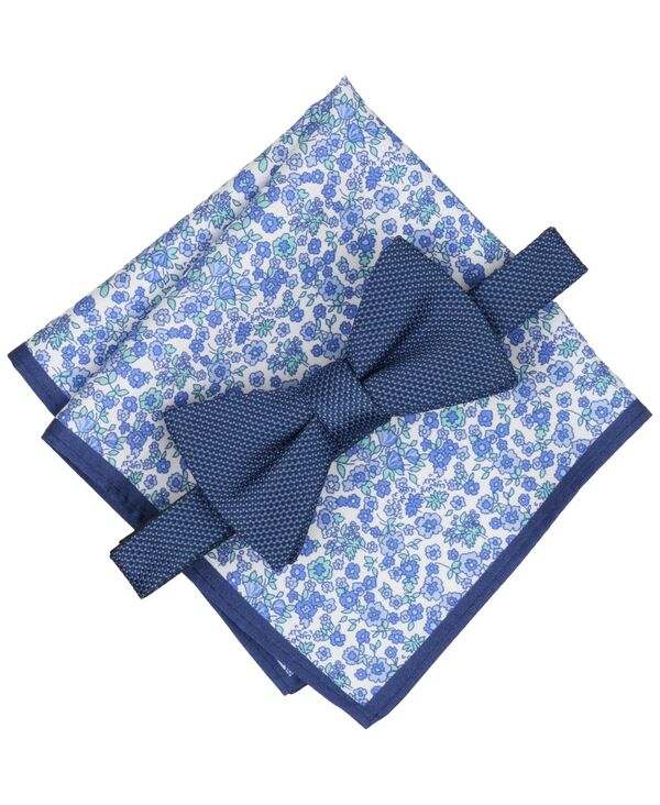 赤ちょうちんスリー メンズ 添え物 タイ トール Bar III Men\u0027s Tallisolid Bow Tie and Pocket Square 2-Piece Set Navy 米国海軍
