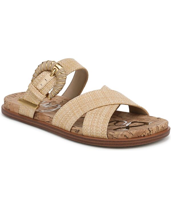 サムエデルマン レディース シューズ サンダル Sam Edelman Women\u0027s Lucy Slide Sandals Bleached Beechwood Faux Raffia