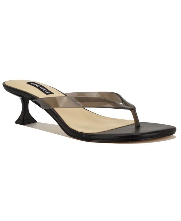 ナインウェスト レディース シューズ サンダル 踵 Nine West Women\u0027s Crisee Thong Kitten Heel Dressandals Black 黒いこと