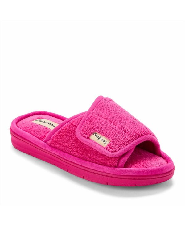 ディアフォームズ レディース シューズ サンダル パイル Dearfoams Women's Mickey Terry Adjustable Shower Slide House Slipper Paradise pink ピンク|ReVida 店