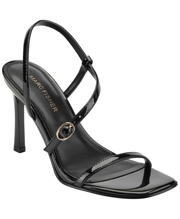 マークフィッシャー レディース シューズ サンダル Marc Fisher Women\u0027s Teah Strappy Stiletto Dressandals Black Patent 黒いこと