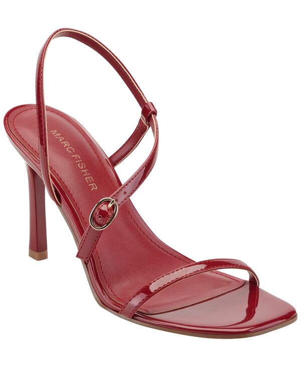 マークフィッシャー レディース シューズ サンダル Marc Fisher Women\u0027s Teah Strappy Stiletto Dressandals Red Patent 赤いこと