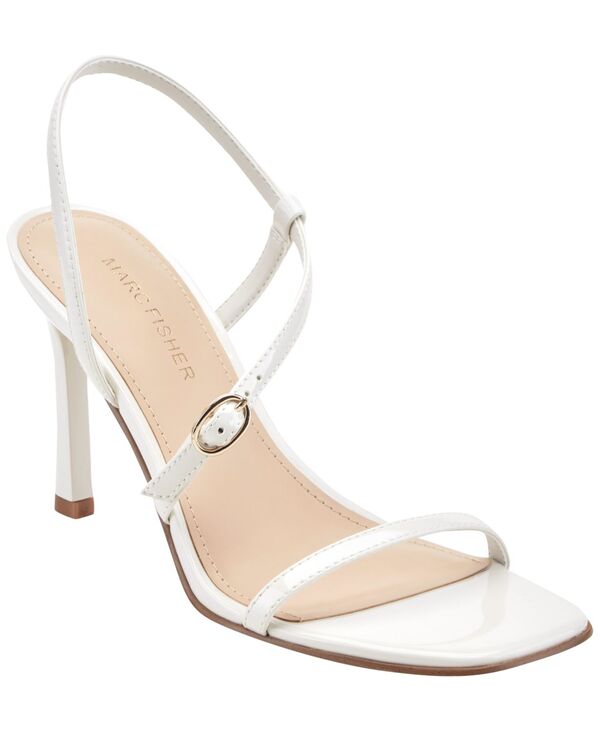マークフィッシャー レディース シューズ サンダル Marc Fisher Women\u0027s Teah Strappy Stiletto Dressandals White Patent 白いこと