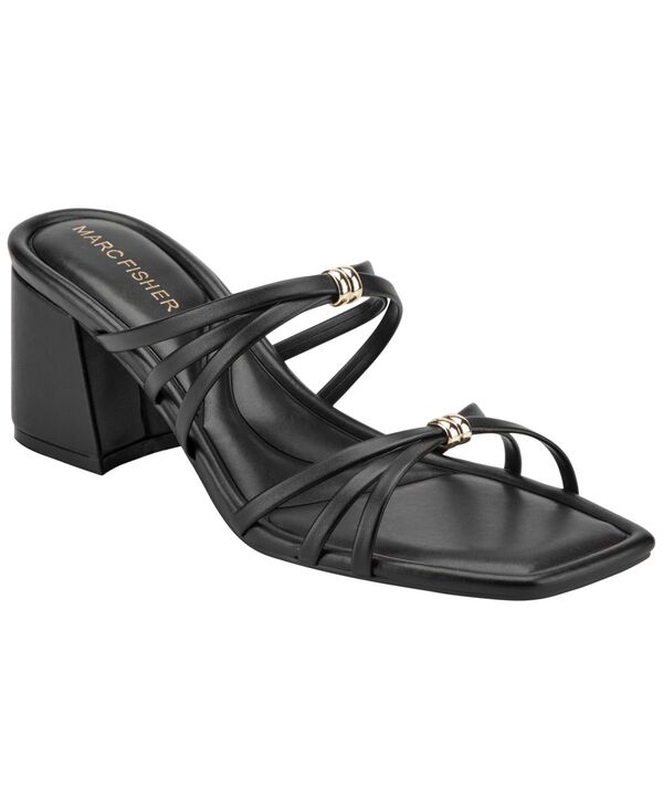 マークフィッシャー レディース シューズ サンダル 踵 Marc Fisher Women\u0027s Gabber Strappy Block Heel Dressandals Black 黒いこと