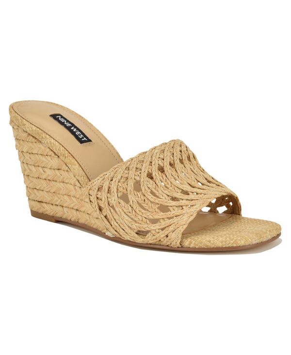 ナインウェスト レディース シューズ スリッポン・ローファー サンダル Nine West Women\u0027s Nimma Woven Slip-On Wedge Sandals Natural