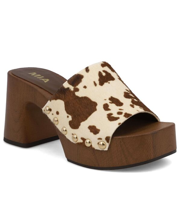 ミア レディース シューズ サンダル プラットホーム 踵 MIA Women\u0027s Emmerie Platform Block Heel Sandals Brown Cow 赤銅色