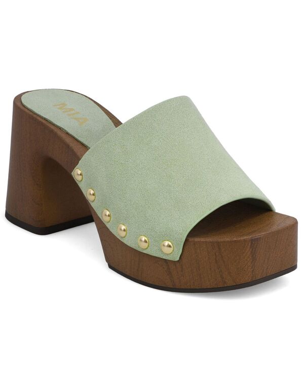 ミア レディース シューズ サンダル プラットホーム 踵 MIA Women\u0027s Emmerie Platform Block Heel Sandals Pistachio