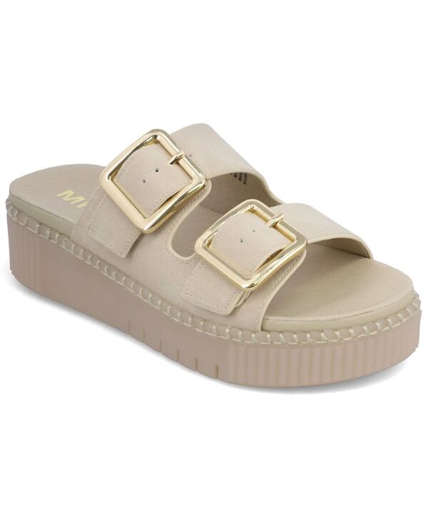 ミア レディース シューズ サンダル MIA Women\u0027s Jacinta Double Buckle Flatform Sandals Ecru エクリュ