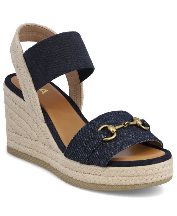 ミア レディース シューズ サンダル MIA Women\u0027s Barossa Horsebit Espadrille Wedge Sandals Navy 米国海軍