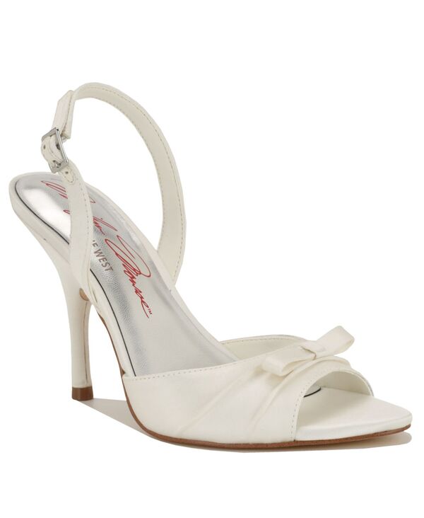 ナインウェスト レディース シューズ サンダル Nine West x Marilyn Monroe Women\u0027s Vixxie Stiletto Dressandals White Satin 白いこと