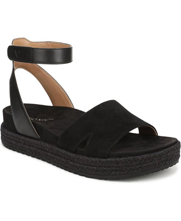 バイオニック レディース シューズ パンプス サンダル Vionic Womens Yucca Espadrille Sandals Black suede ブラック|ReVida 店