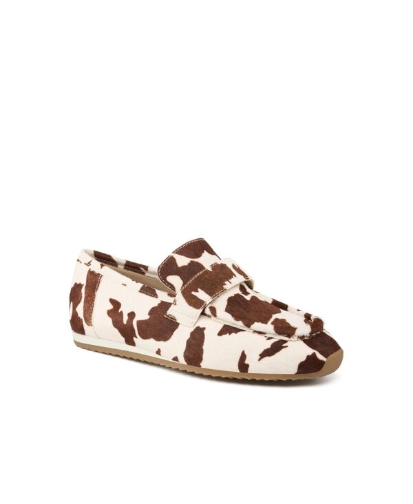 ジェースライズ レディース シューズ パンプス なめし革 置き目毛皮 JSlides women Palmer Leather Loafer Medium Brown 赤銅色