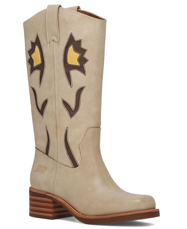 飛球 レディース シューズ ブーツ・レインブーツ 踵 Frye and Co. Women\u0027s Miranda Flower Stacked Heel Boots Cream 皮膚軟化剤