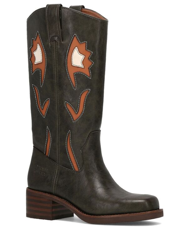 飛球 レディース シューズ ブーツ・レインブーツ 踵 Frye and Co. Women\u0027s Miranda Flower Stacked Heel Boots Evergreen