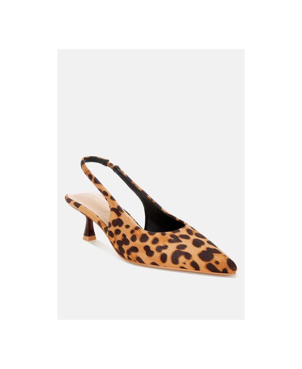 ロンドンラグ レディース シューズ サンダル 踵 London Rag Women\u0027s Inana leopard Slingbackitten Heels Leopard microfiber 毛の荒物