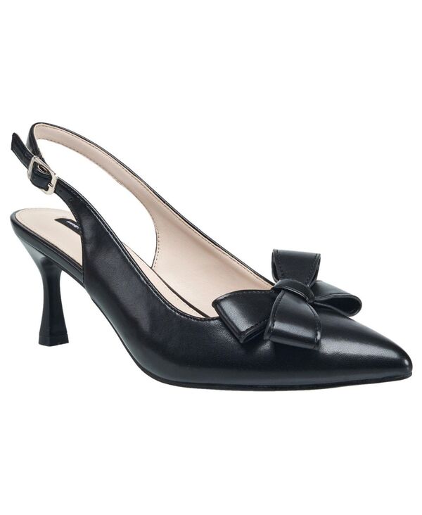 フレンチコネクション レディース シューズ パンプス 踵 French Connection Womens Brinton Oversized Bow Kitten Heel Black 黒いこと