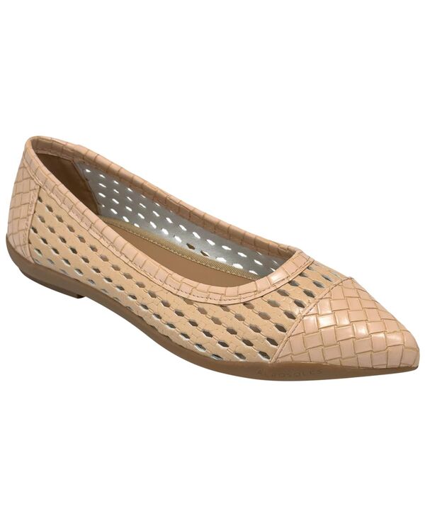 エアロソールズ レディース シューズ スリッポン・ローファー Aerosoles Women\u0027s Dala Slip-On Ballet Flats Beige Faux Open Weave ベージュ