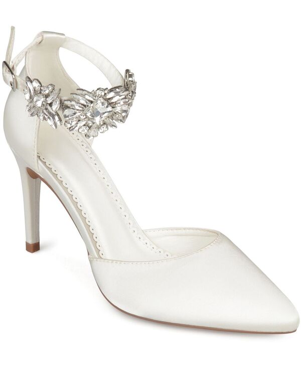 ジュルネ 寄せあわせ レディース シューズ パンプス 踵 Journee Collection Women\u0027s Loxley Rhinestone Heels White 白いこと