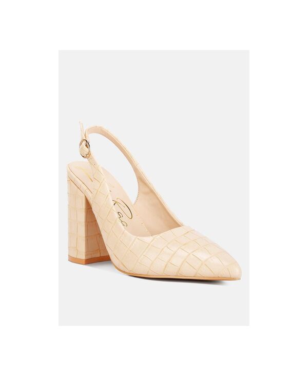 ロンドンラグ レディース シューズ サンダル 踵 London Rag Women\u0027s Macha Croctexture Sling Back Heels Light beige ベージュ