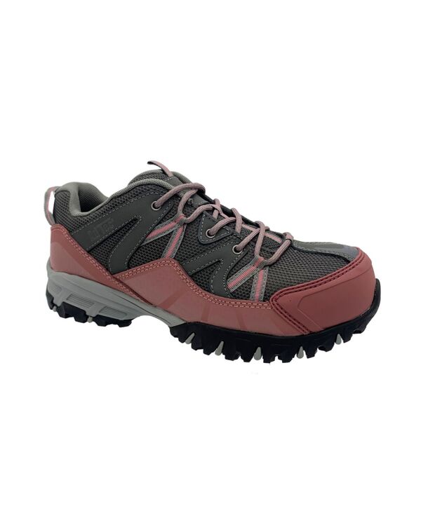 居住地テック レディース シューズ ブーツ・レインブーツ AdTec Women\u0027s 4\" Work Hiker comp Toe Bk/PK Gray 薄墨色"