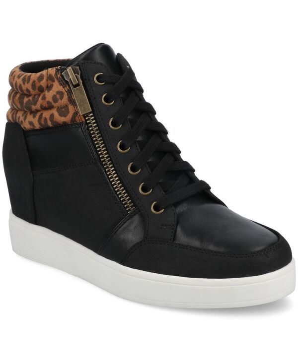ジュルネ 寄せあわせ レディース シューズ スニーカー スピード競技 Journee Collection Women\u0027s Clarity Wedge Lace Up Sneakers Leopard Camel 駱駝