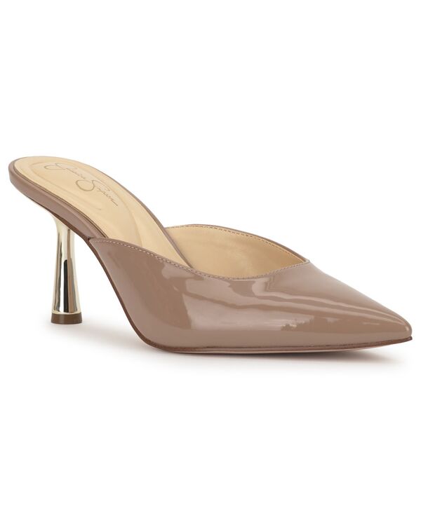 ジェシカシンプソン レディース シューズ パンプス 踵 Jessica Simpson Women\u0027s Xia Mid-Heel Mule Pumps Chai Latte Patent