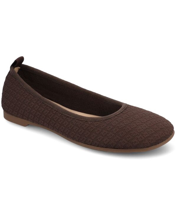 ジュルネ コレクション レディース シューズ パンプス ニット Journee Collection Women's Aria Knitted Round Toe Knit Flats Chocolate チョコレート｜ReVida 店
