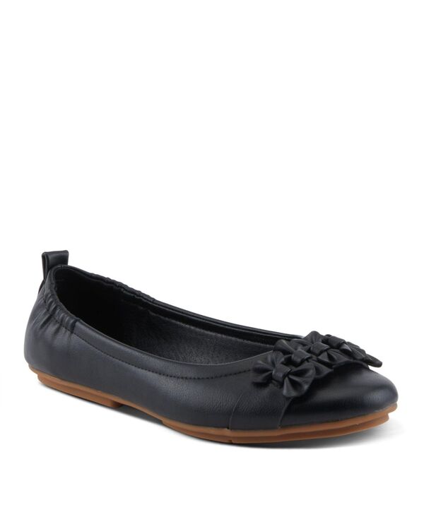 パトリシア レディース シューズ パンプス Patrizia Women ’ s Bow Detail and Scrunch Back Ballay Ballet Flats Black ブラック|ReVida 店